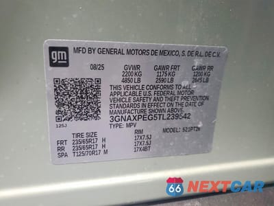 Zdjęcie 13 z 13 samochodu: 2026 CHEVROLET EQUINOX LT VIN:3GNAXPEG5TL239542 - miniatura
