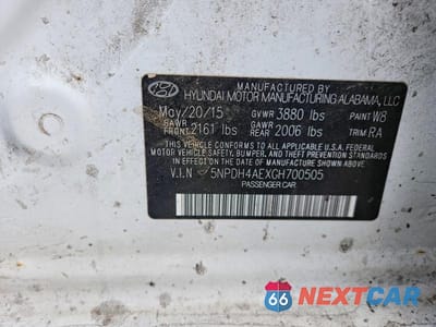 Zdjęcie 12 z 12 samochodu: 2016 HYUNDAI ELANTRA SE VIN:5NPDH4AEXGH700505 - miniatura