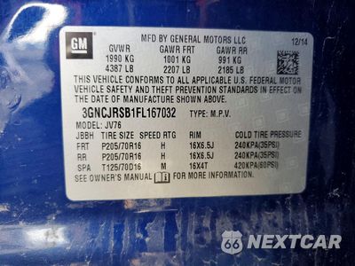 Zdjęcie 12 z 12 samochodu: 2015 CHEVROLET TRAX 1LT VIN:3GNCJRSB1FL167032 - miniatura