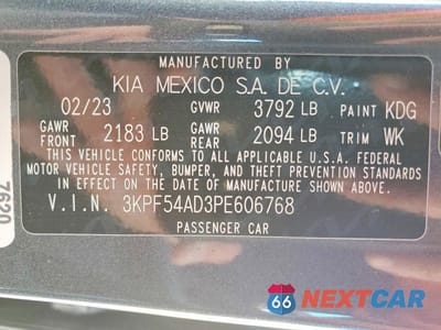 Zdjęcie 13 z 13 samochodu: 2023 KIA FORTE GT LINE VIN:3KPF54AD3PE606768 - miniatura