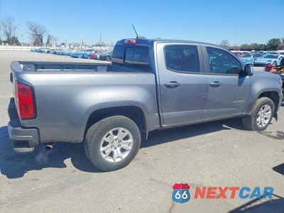 Trzecie zdjęcie samochodu z tyłu: 2021 CHEVROLET COLORADO LT VIN:1GCGSCEN8M1296206 - miniatura