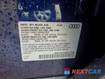 Zdjęcie 12 z 12 samochodu: 2024 AUDI Q5 PRESTIGE 45 VIN:WA1FAAFY9R2112768 - miniatura