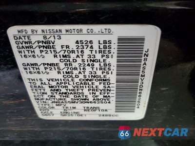 Zdjęcie 13 z 13 samochodu: 2013 NISSAN ROGUE S VIN:JN8AS5MV3DW662504 - miniatura