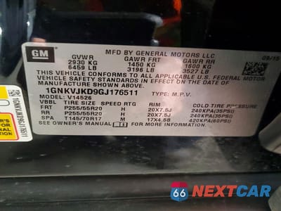 Zdjęcie 13 z 13 samochodu: 2016 CHEVROLET TRAVERSE LTZ VIN:1GNKVJKD9GJ176511 - miniatura