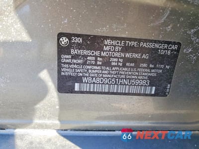 Zdjęcie 12 z 12 samochodu: 2017 BMW 330 XI VIN:WBA8D9G51HNU59983 - miniatura