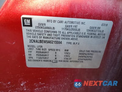 Zdjęcie 13 z 14 samochodu: 2010 CHEVROLET EQUINOX LS VIN:2CNALBEW9A6215594 - miniatura