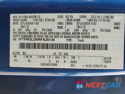 Zdjęcie 13 z 13 samochodu: 2024 FORD F150 XLT VIN:1FTFW3LD6RFA26136 - miniatura