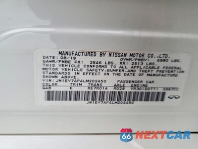 Zdjęcie 13 z 13 samochodu: 2020 INFINITI Q50 PURE VIN:JN1EV7AP4LM202450 - miniatura