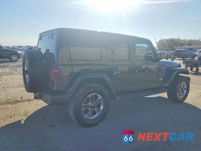 Trzecie zdjęcie samochodu z tyłu: 2021 JEEP WRANGLER UNLIMITED SAHARA VIN:1C4HJXEG1MW739489 - miniatura