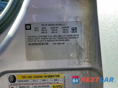 Zdjęcie 12 z 13 samochodu: 2012 CHEVROLET MALIBU 1LT VIN:1G1ZC5EU7CF361792 - miniatura