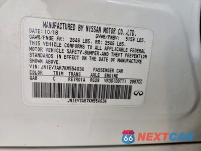 Zdjęcie 12 z 13 samochodu: 2019 INFINITY Q50 3.0T LUXE VIN:JN1EV7AR7KM554034 - miniatura
