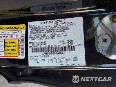 Zdjęcie 12 z 12 samochodu: 2016 FORD FUSION SE VIN:3FA6P0HD1GR240347 - miniatura