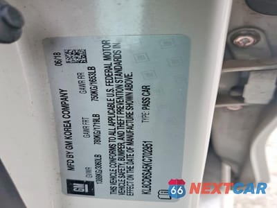 Zdjęcie 12 z 13 samochodu: 2019 CHEVROLET SPARK 1LT VIN:KL8CD6SA5KC702951 - miniatura