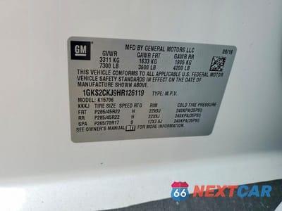 Zdjęcie 14 z 14 samochodu: 2017 GMC YUKON DENALI VIN:1GKS2CKJ9HR126119 - miniatura