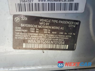 Zdjęcie 13 z 13 samochodu: 2014 BMW 320 I VIN:WBA3B1G56ENT01054 - miniatura