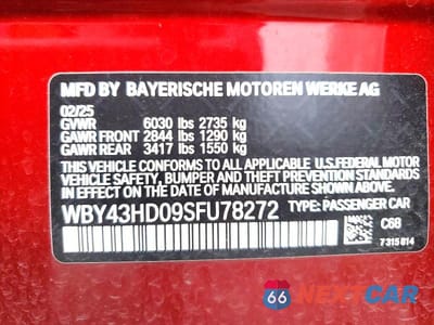 Zdjęcie 12 z 12 samochodu: 2025 BMW I4 XDRIVE 40 VIN:WBY43HD09SFU78272 - miniatura