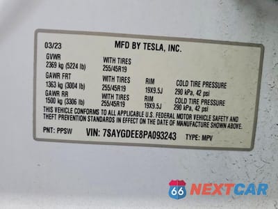 Zdjęcie 13 z 13 samochodu: 2023 TESLA MODEL Y VIN:7SAYGDEE8PA093243 - miniatura