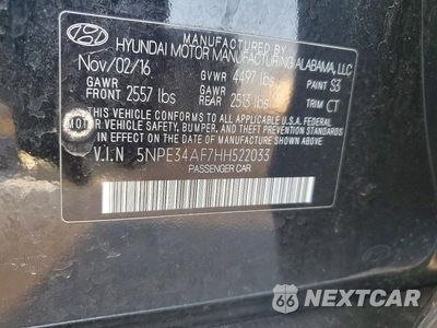 Zdjęcie 12 z 12 samochodu: 2017 HYUNDAI SONATA SPORT VIN:5NPE34AF7HH522033 - miniatura