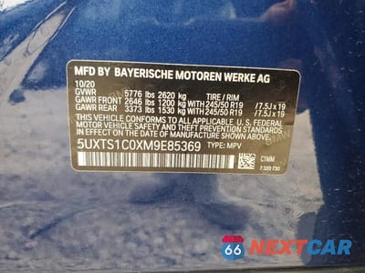Zdjęcie 14 z 14 samochodu: 2021 BMW X3 XDRIVE30E VIN:5UXTS1C0XM9E85369 - miniatura