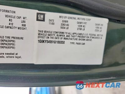 Zdjęcie 12 z 12 samochodu: 2002 CADILLAC SEVILLE VIN:1G6KY54991U189350 - miniatura