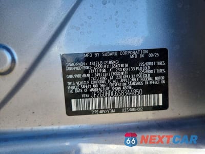 Zdjęcie 12 z 12 samochodu: 2025 SUBARU CROSSTREK PREMIUM VIN:JF2GUHDC6S8344850 - miniatura