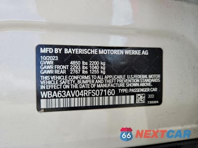 Zdjęcie 12 z 13 samochodu: 2024 BMW 430I GRAN COUPE VIN:WBA63AV04RFS07160 - miniatura