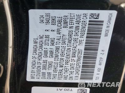 Zdjęcie 12 z 12 samochodu: 2024 HONDA CIVIC SPORT VIN:2HGFE2F57RH572557 - miniatura