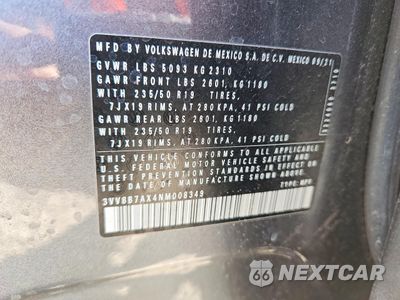 Zdjęcie 13 z 13 samochodu: 2022 VOLKSWAGEN TIGUAN SE R-LINE BLACK VIN:3VV8B7AX4NM008349 - miniatura
