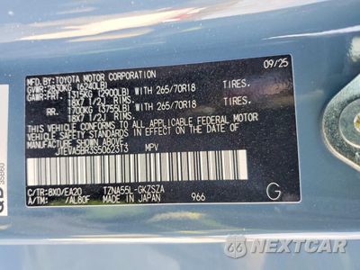 Zdjęcie 14 z 14 samochodu: 2025 TOYOTA 4RUNNER SR5 VIN:JTEVA5BR3S5062313 - miniatura