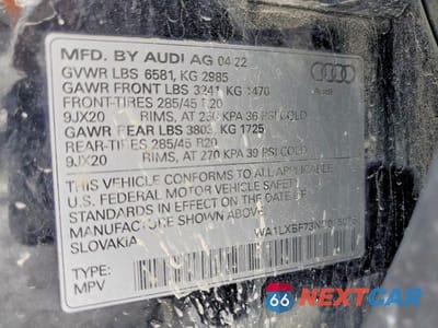 Zdjęcie 13 z 13 samochodu: 2022 AUDI Q7 PREMIUM PLUS VIN:WA1LXBF73ND015076 - miniatura