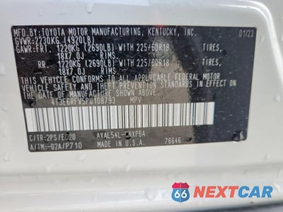 Zdjęcie 13 z 13 samochodu: 2023 TOYOTA RAV4 HYBRID XSE VIN:4T3E6RFV5PU108793 - miniatura