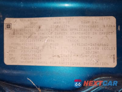 Zdjęcie 12 z 12 samochodu: 1994 CHEVROLET S TRUCK VIN:1GCCS1449RK154394 - miniatura