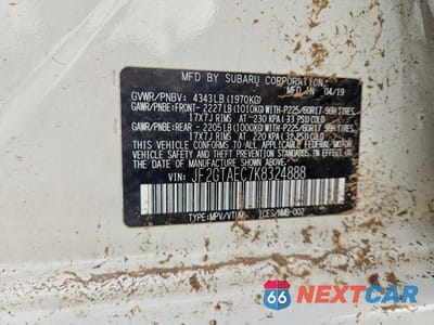 Zdjęcie 13 z 13 samochodu: 2019 SUBARU CROSSTREK PREMIUM VIN:JF2GTAEC7K8324888 - miniatura