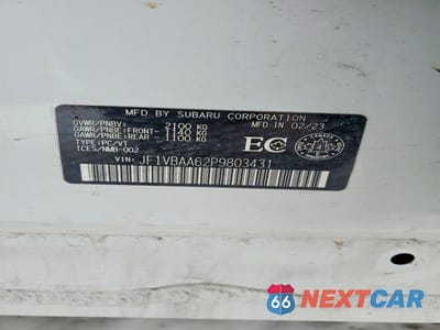 Zdjęcie 12 z 12 samochodu: 2023 SUBARU WRX VIN:JF1VBAA62P9803431 - miniatura