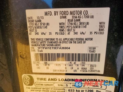 Zdjęcie 12 z 12 samochodu: 2014 FORD F150 SUPERCREW VIN:1FTFW1ET5EFA36904 - miniatura