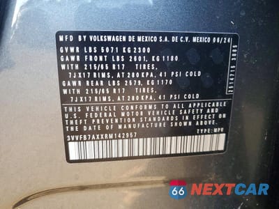 Zdjęcie 13 z 13 samochodu: 2024 VOLKSWAGEN TIGUAN S VIN:3VVFB7AXXRM142957 - miniatura