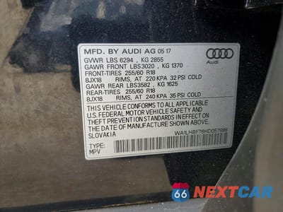 Zdjęcie 12 z 12 samochodu: 2017 AUDI Q7 PREMIUM PLUS VIN:WA1LHBF76HD057999 - miniatura