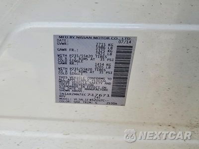 Zdjęcie 13 z 13 samochodu: 2014 NISSAN PATHFINDER S VIN:5N1AR2MN7EC717671 - miniatura