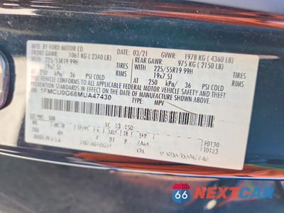 Zdjęcie 13 z 13 samochodu: 2021 FORD ESCAPE SE VIN:1FMCU0G68MUA47430 - miniatura