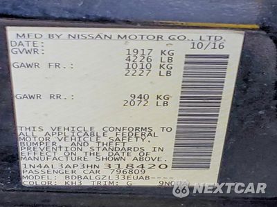 Zdjęcie 12 z 12 samochodu: 2017 NISSAN ALTIMA 2.5 VIN:1N4AL3AP3HN318420 - miniatura