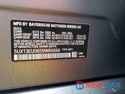 Zdjęcie 13 z 13 samochodu: 2025 BMW X5 VIN:5UX13EU06S9W85699 - miniatura