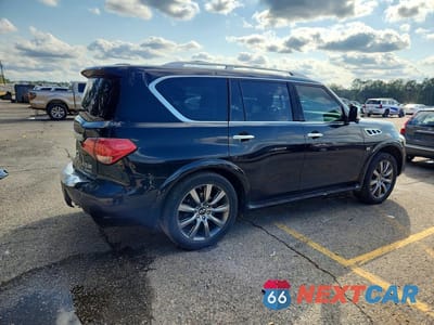 Trzecie zdjęcie samochodu z tyłu: 2017 INFINITI QX80 SIGNATURE EDITION VIN:JN8AZ2ND5H9830664 - miniatura
