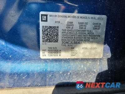 Zdjęcie 13 z 14 samochodu: 2020 CHEVROLET TRAX 1LT VIN:3GNCJLSBXLL107503 - miniatura