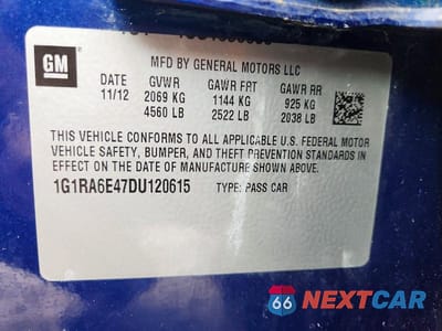 Zdjęcie 12 z 12 samochodu: 2013 CHEVROLET VOLT VIN:1G1RA6E47DU120615 - miniatura