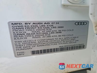 Zdjęcie 13 z 13 samochodu: 2024 AUDI Q3 PREMIUM PLUS S LINE 45 VIN:WA1EECF3XR1179403 - miniatura