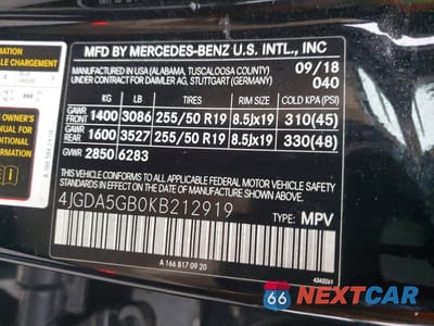 Zdjęcie 14 z 14 samochodu: 2019 MERCEDES-BENZ GLE 400 4MATIC VIN:4JGDA5GB0KB212919 - miniatura