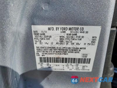 Zdjęcie 13 z 13 samochodu: 2012 FORD ESCAPE XLT VIN:1FMCU0D71CKB37901 - miniatura