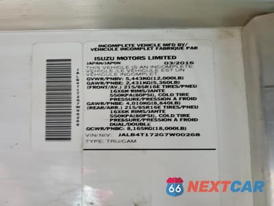 Zdjęcie 13 z 13 samochodu: 2016 ISUZU REACH DELIVERY VAN VIN:JALB4T172G7W00268 - miniatura