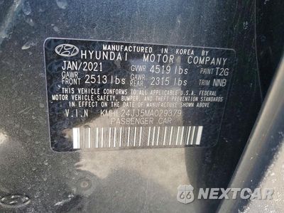 Zdjęcie 12 z 12 samochodu: 2021 HYUNDAI SONATA HYBRID BLUE VIN:KMHL24JJ5MA029379 - miniatura