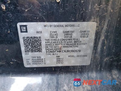 Zdjęcie 13 z 13 samochodu: 2018 CHEVROLET SUBURBAN C1500 LT VIN:1GNSCHKC6JR390578 - miniatura
